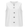 Women's Fashion Color Button Summer Loose V-neck Sleeveless Casual T-shirt Vest Top
