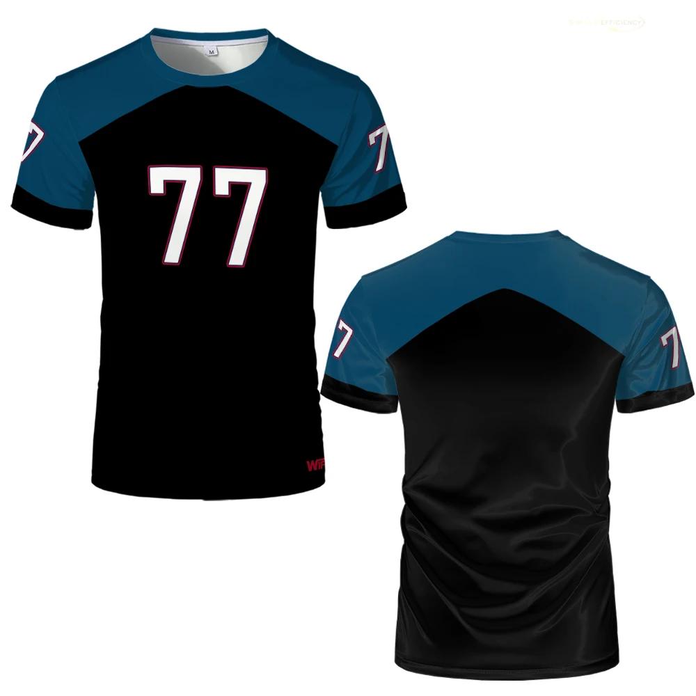 New Sports Leisure Jersey Men Fashion Simple Splicing 3D Print Streetwear WIFRU Quick-drying Custom Short Sleeve T-shirt