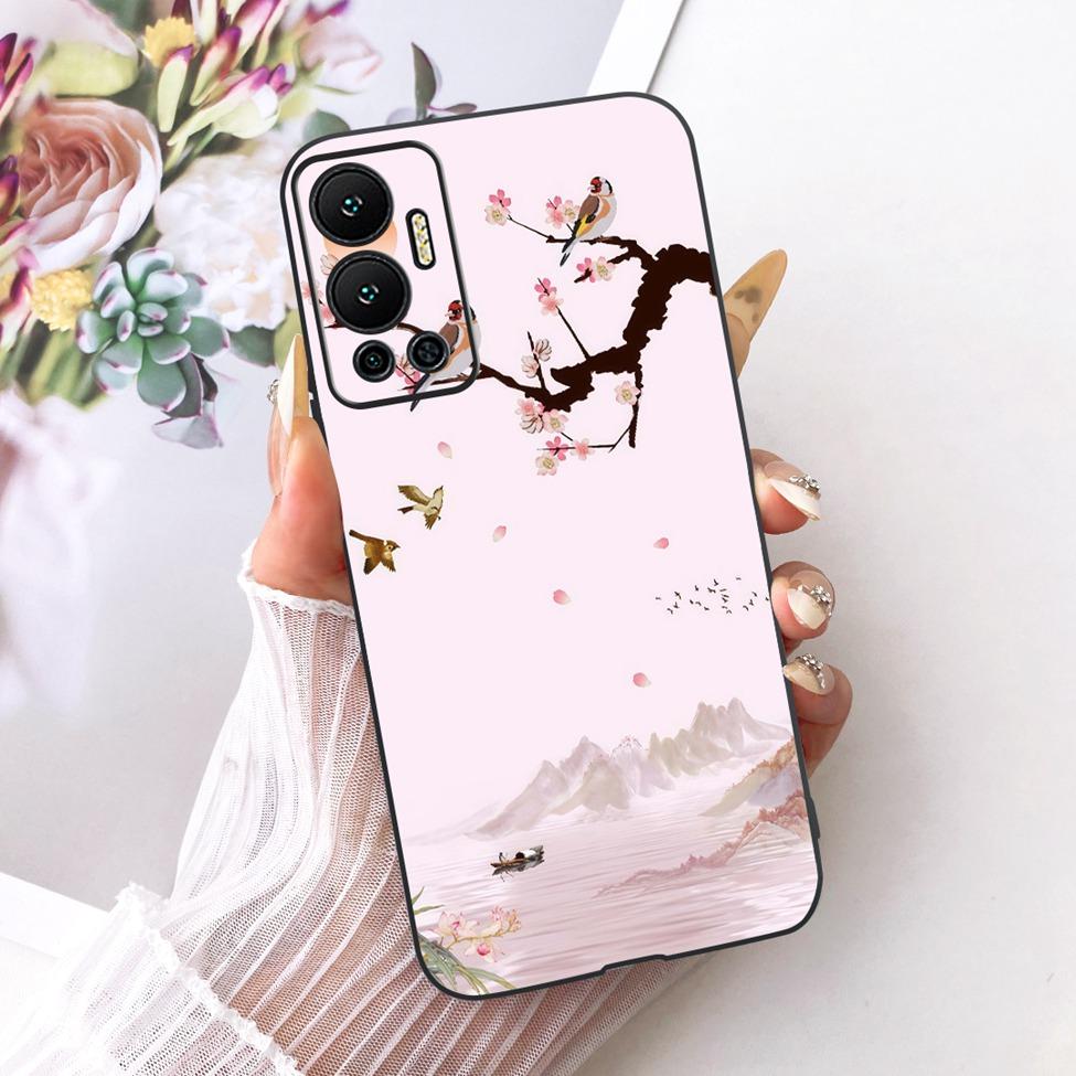 Phone Case For Infinix Hot 12 Cover Silicone Cute Cat Fashion Funny Painted Casing For Infinix X6817 X6817B