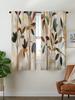 2pcs Watercolor Plant Leaves Curtains  Without Holes Curtain   Refer To Bedroom Office Kitchen Living Room Study Home Decor