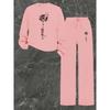 Women's Crewneck Sweatshirt & Drawstring Straight-Leg Pants 2-Piece Set, Printed Fall/Winter Lounge Set