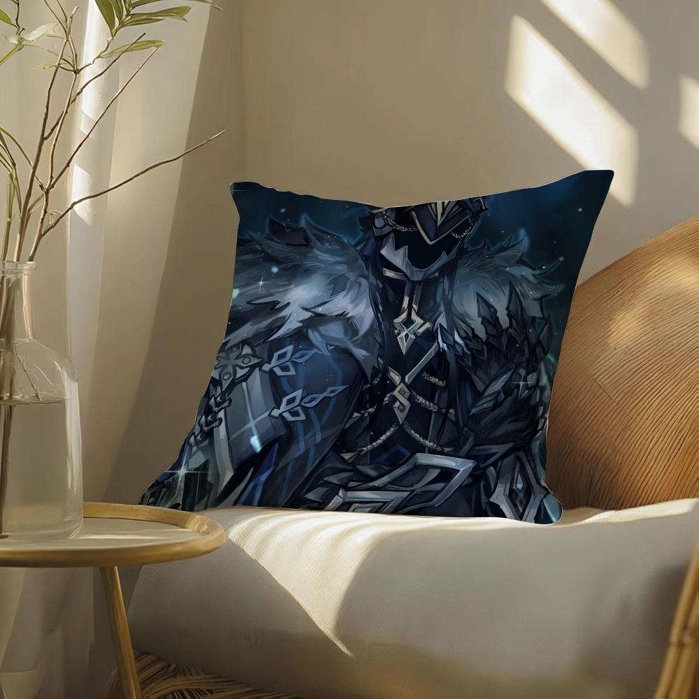 Game G-Genshin Impact Capitano Thrain Pillow Case Pattern Printed Pillowcase For Living Room Sofa Cushion Cover & Bedroom Decor