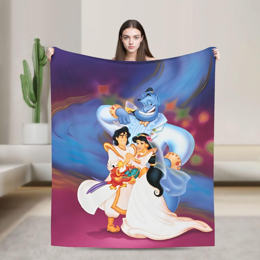 Aladdin Jasmine Cartoon Blanket Warm Fluffy Plush Throw Blanket For Couch Bed Decorative Flannel Bedspread Bed Cover