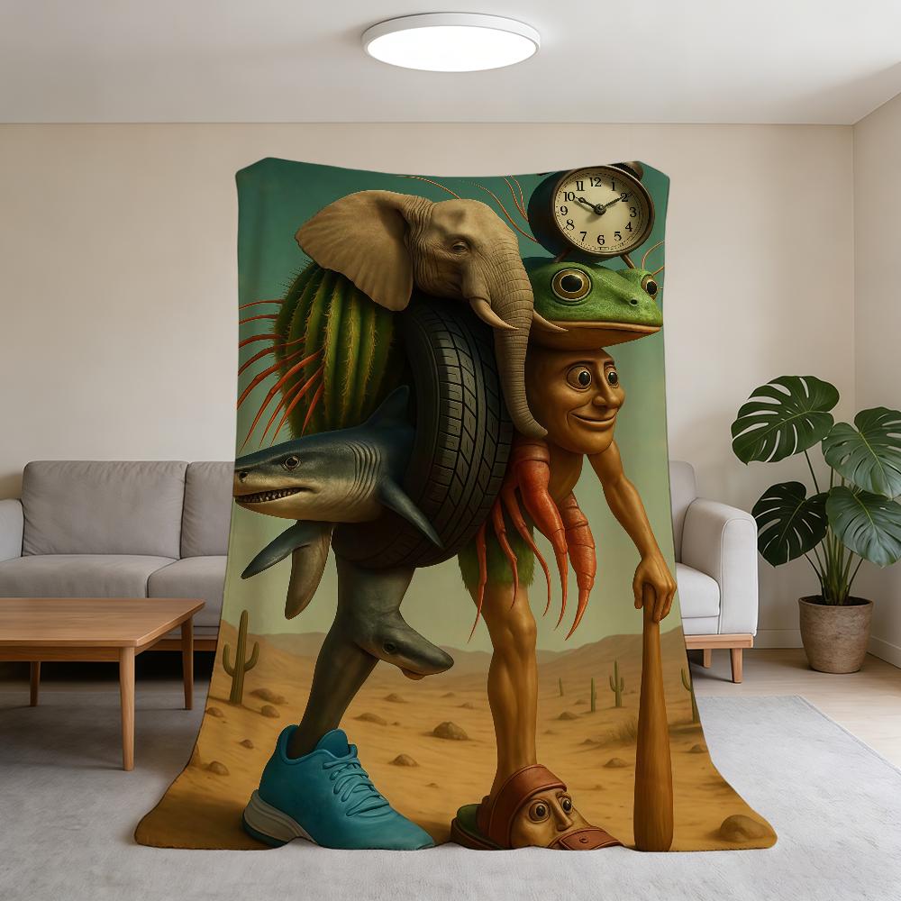 Blanket Super Warm Brainrot Comfortable Meme Plush Throw Blanket Child Home Italian Sofa Bedroom Gift