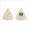 Stu Unisex Hooded Zip-Up Sweatshirt With Letter Print Fleece-Lined Oversized Fit Winter Casual Wear