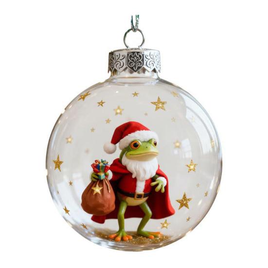 2026 Christmas Ball Ornament Set Handcrafted 3D Frog Ornament Different Frogs Theme Holiday Decorations