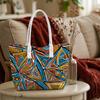 Vibrant Graffiti Geometric Casual Large Tote Bag for Daily Travel Shopping