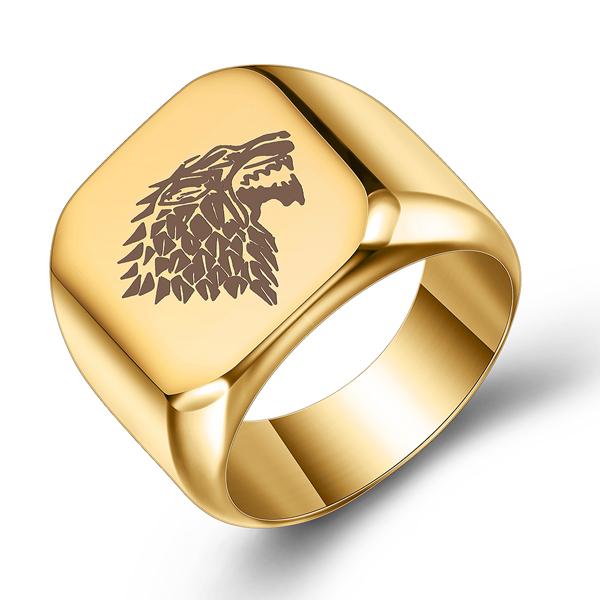 Free Engrave New Silver/Gold/Black/Blue Square Big Width Signet Rings Customized Fashion Finger Men Ring Titanium Steel Jewelry