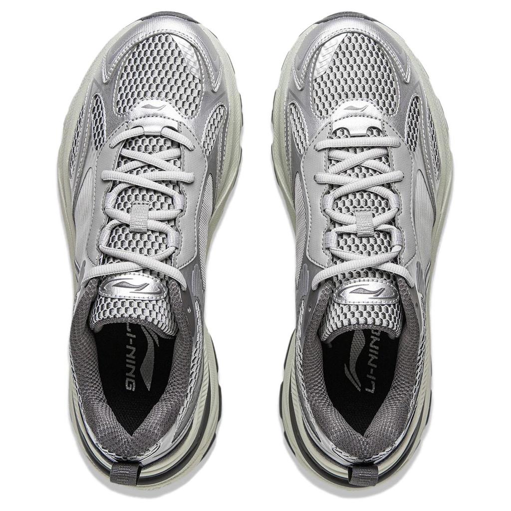 New LiNing Abrasion Resistant Breathable Low Top Casual Shoes Men's Silver Gray AGCV275-2