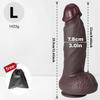 Realistic Black Thick Liquid Silicone Dildo, Soft Skin-Like Texture with Strong Suction Cup, Hands-Free Design, Strap-On Compatible Adult Toy