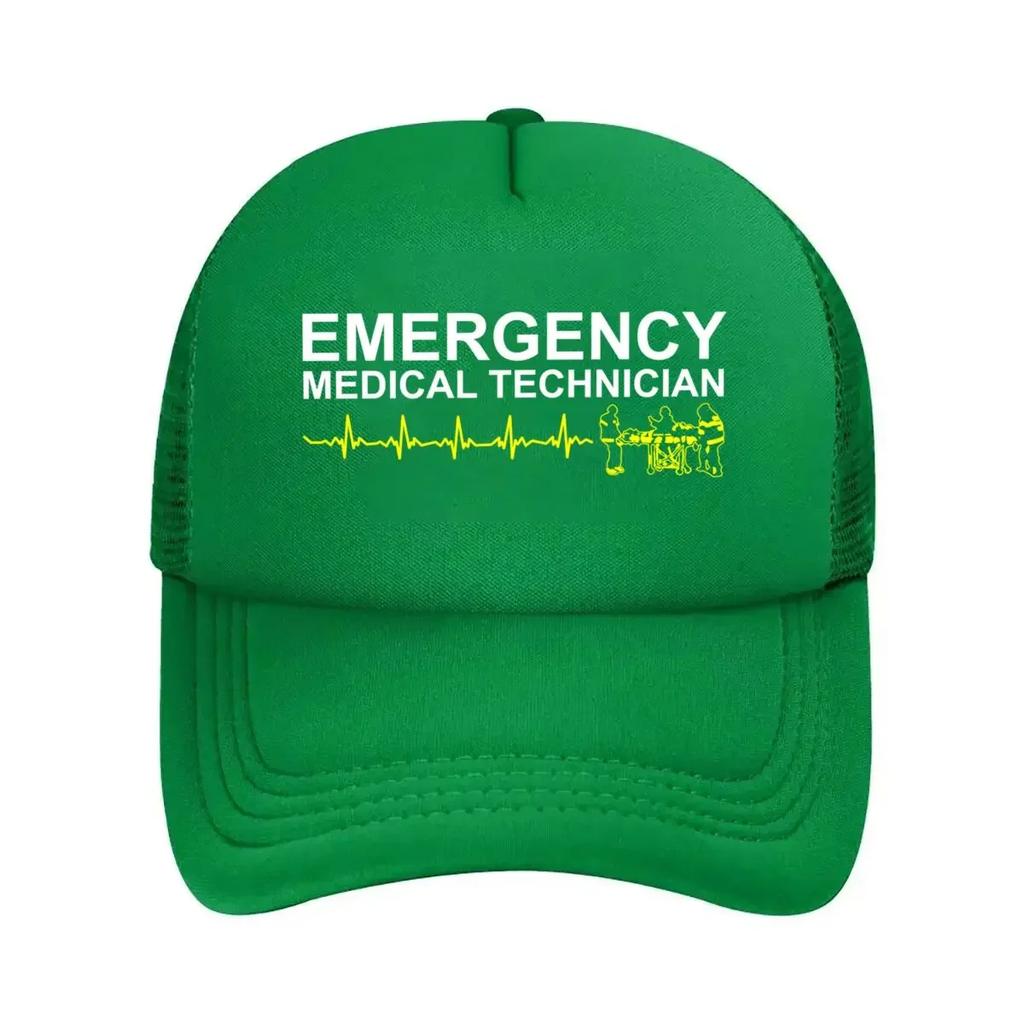 EMT Text Medical  Inspired Technician Tribute Design Mesh Baseball Cap