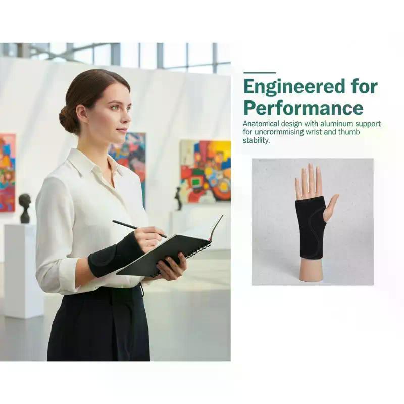 Metal Splint Wrist Brace Support Adjustable Strap Pain Relief Design for Fitness Typing and All Day Comfort