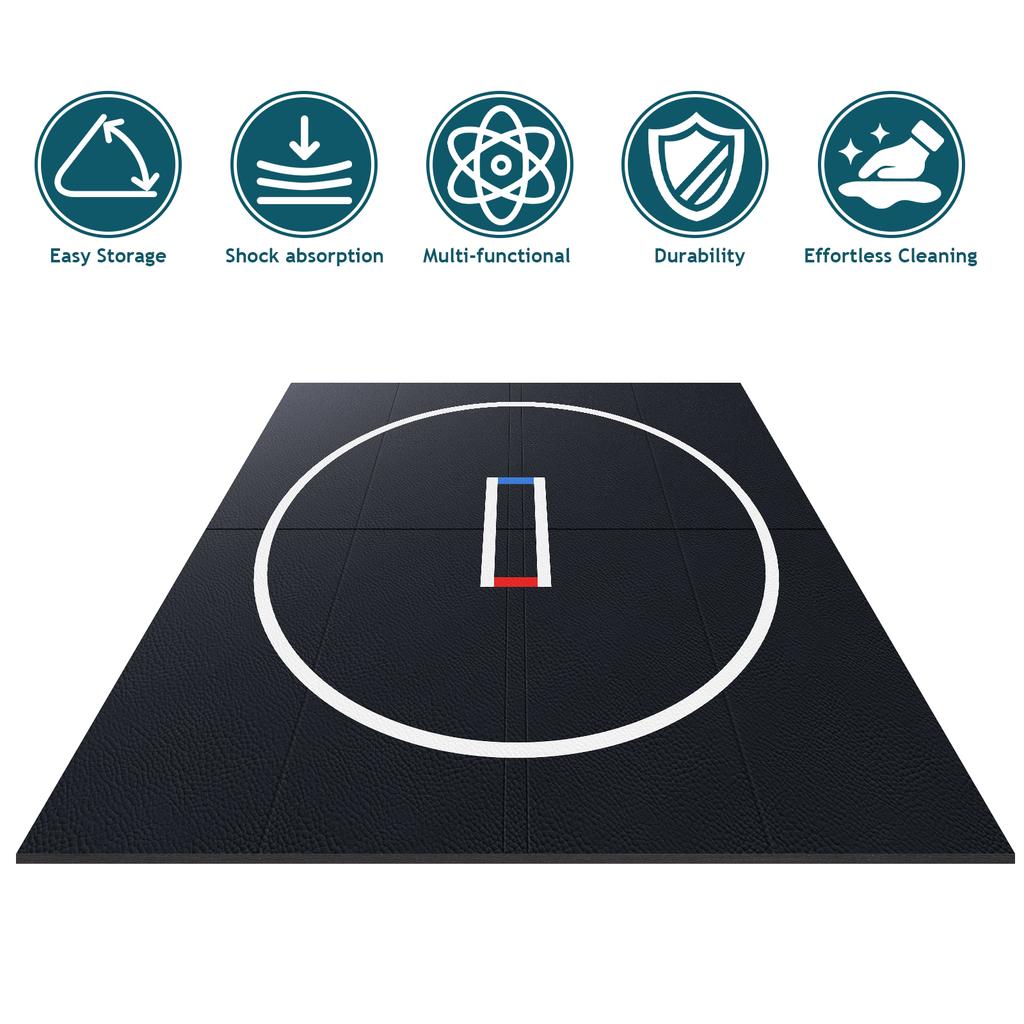 10x10' Wrestling Mat for Home Black Jiu Jitsu Wrestling Mats Durable Judo Mats for BJJ MMA Training Roll-Up Design Wrestling Mat