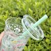 Reusable Milk Tea Straw Cup Transparent Drinking Cup Fashion High-value Coffee Cup  Home