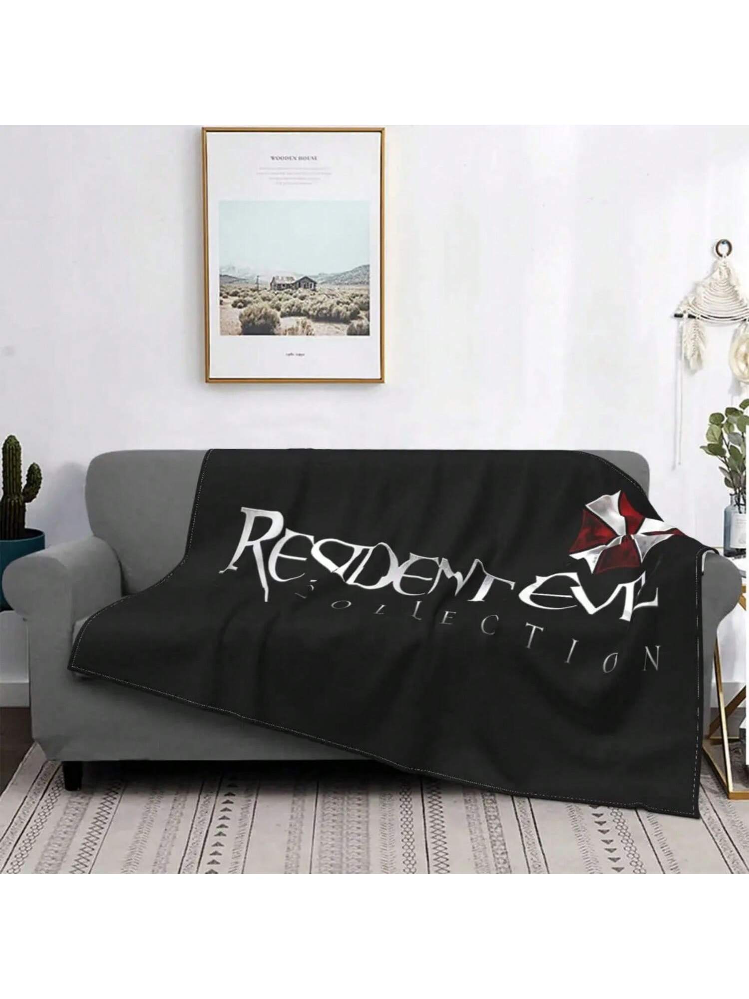 Resident Evil Игра про зомби Стиль Харадзюку 2486 Ультрамягкое микрофлисовое одеяло 75X95CM