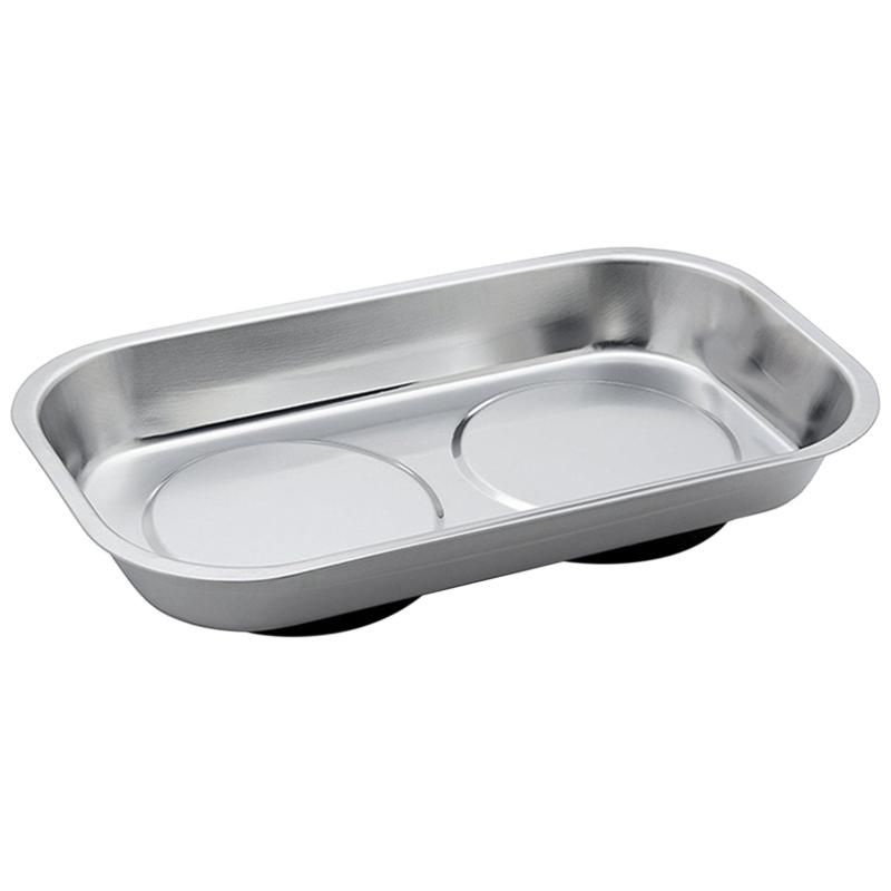 

Stainless Steel Magnet Tool Tray Parts Holder Rectangle for Screws Sockets Bolts Pins Keep Small Parts Neat Lightweight 1