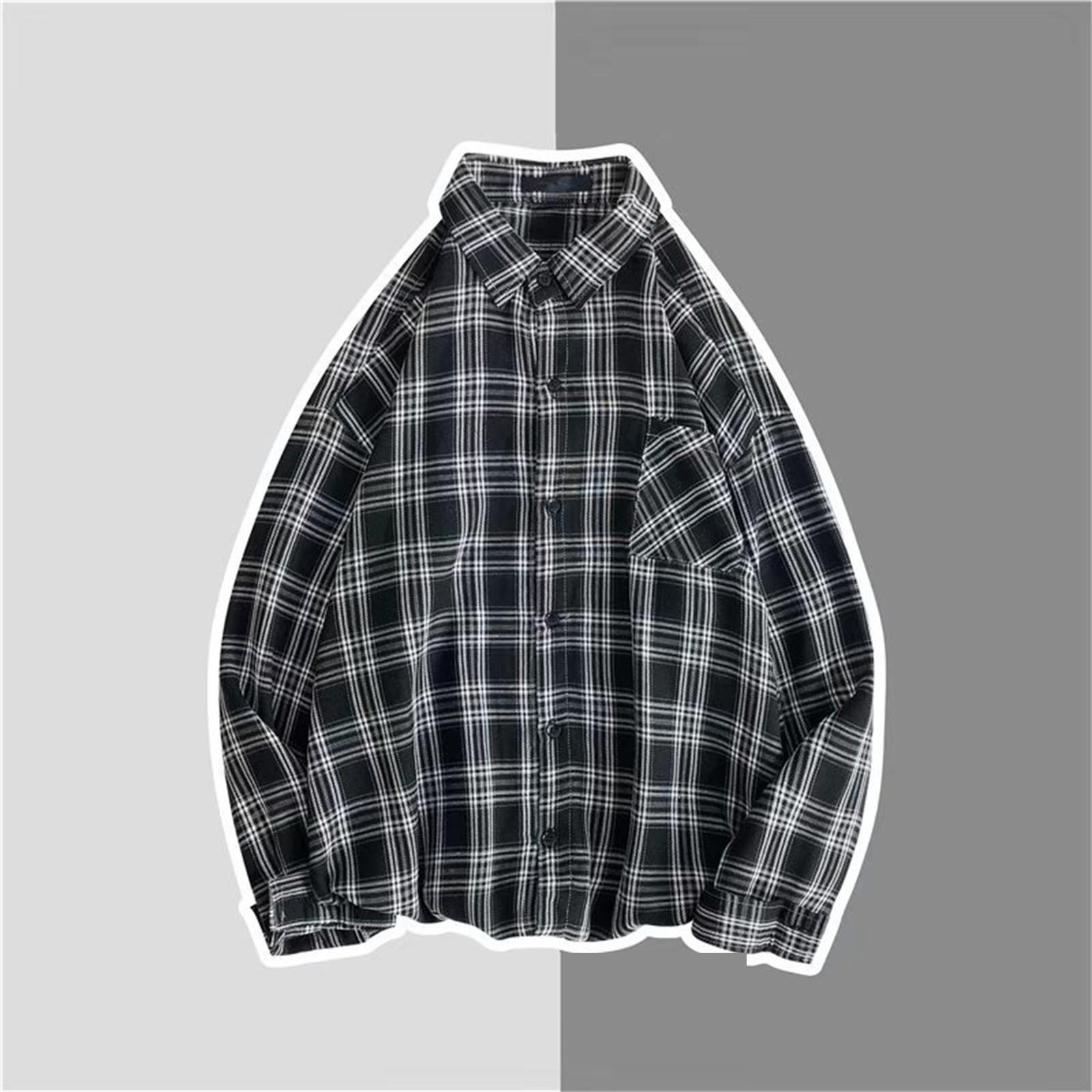 

Весна та осінь Нова чоловіча повсякденна вовняна сорочка з довгими рукавами зовнішньої торгівлі, трендова вільна сорочка для пар L