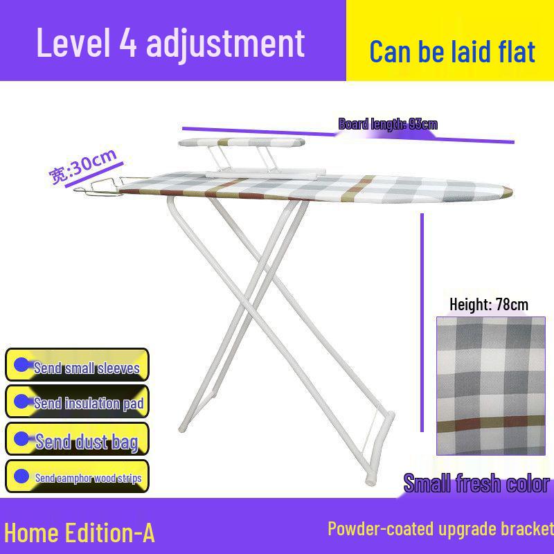 Reinforced Foldable Ironing Board with Handheld Rack - High-Grade Household Accessory