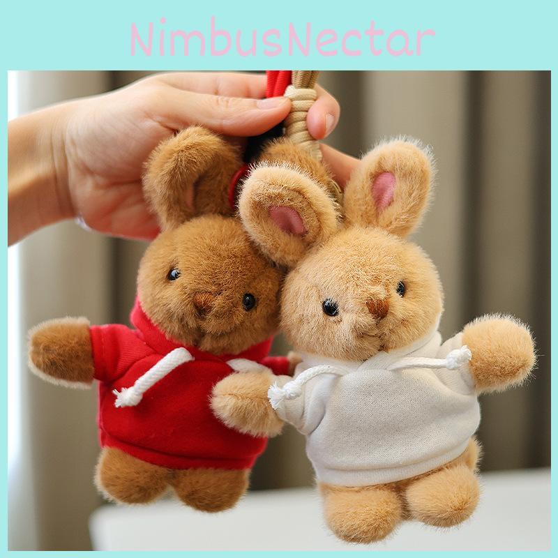 Rabbit Plush Keychain Toy Cute Stuffed Animal Doll Kids Birthday Gift Keyring