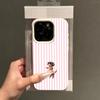 Dress Puppy Stripes Lychee Texture Silicone Phone Case For iPhone 17 Pro Max 14 Plus 11 12 13 14 15 16 Pro 17 Air Soft Cover