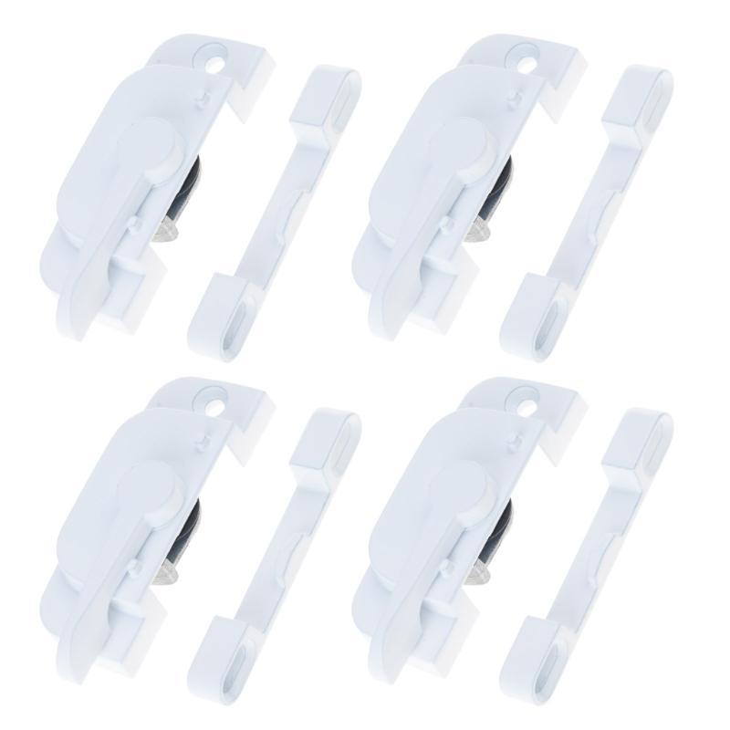 Pack of 4 Sliding Window Sash Lock for Vertical and Horizontal Window White Sturdy Aluminum Alloy Materials Daily Use