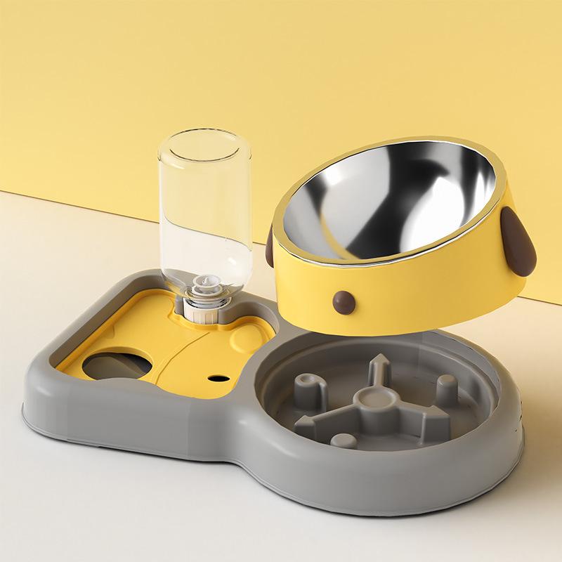 Dog Bowl Automatic Drinking Water Dog Food Bowl Anti-knock Over Cat Bowl Slow Food Bowl Dog Bowl Drinking Water Integrated Cat Bowl Pet Bowl