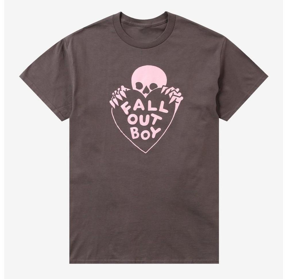 Футболка Fall Out Boy Скелетное Сердце Размер S-5XL Репринт Унисекс Футболка S