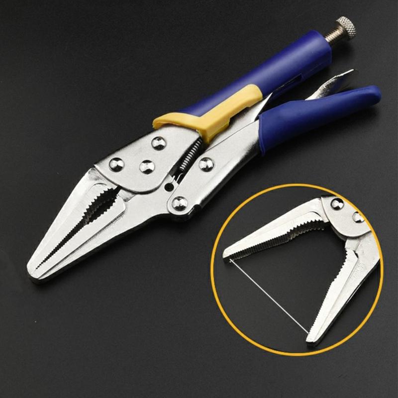 Industrial Grade C-Type Auto-Locking Pliers - Round Straight Pointed Jaw Quick-Sealing Fixing Pliers