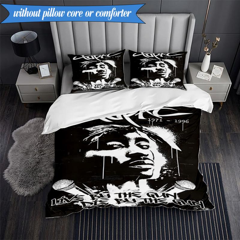 Rap Legend In Blue 3pcs K-pop Music Group Bedding set,Ideal for Bedroom, Dormitory,Including Duvet Cover And 2pcs Pillowcases,Fan Gifts