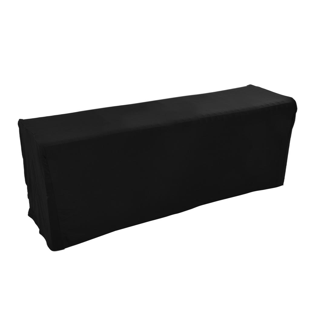 Table Cover Rectangular Wrinkle Resistant Washable Universal Black Stretch Tablecloth for Wedding Pa