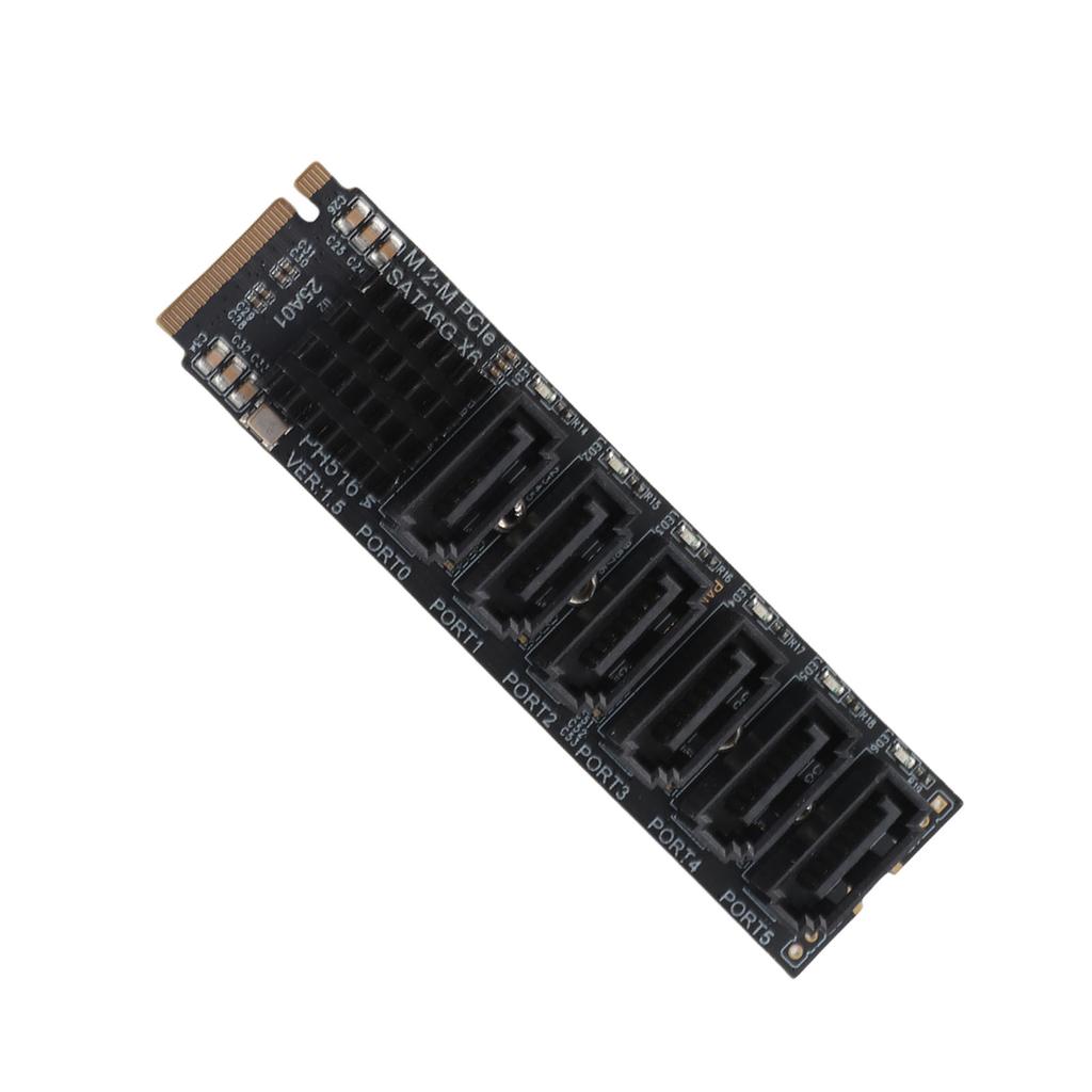 M.2 To SATA3.0 Adapter Card 6Gbps High Speed ASM1166 M.2 PCIE To SATA Expansion Card with Smart Indicator
