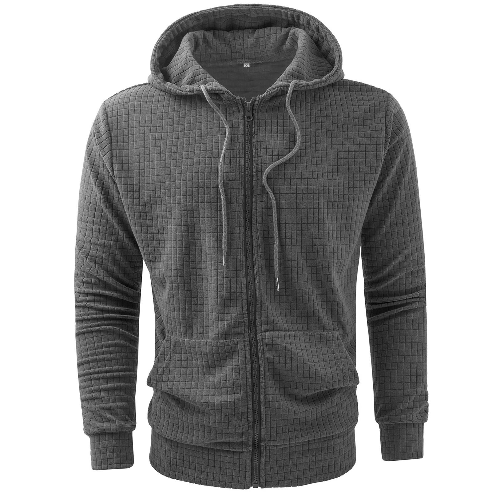 

Мужская толстовка с капюшоном на молнии с длинными рукавами, модная повседневная толстовка с капюшоном на молнии S