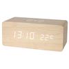 Alarm clock wooden clock led digital multi-function alarm clock wireless charging wooden children's bedside temperature pvc