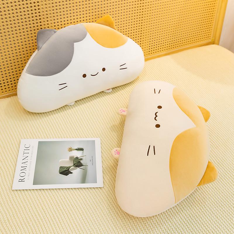 Cute Cat Plush Pillow With Pp Cotton Filling For Living Room Decor