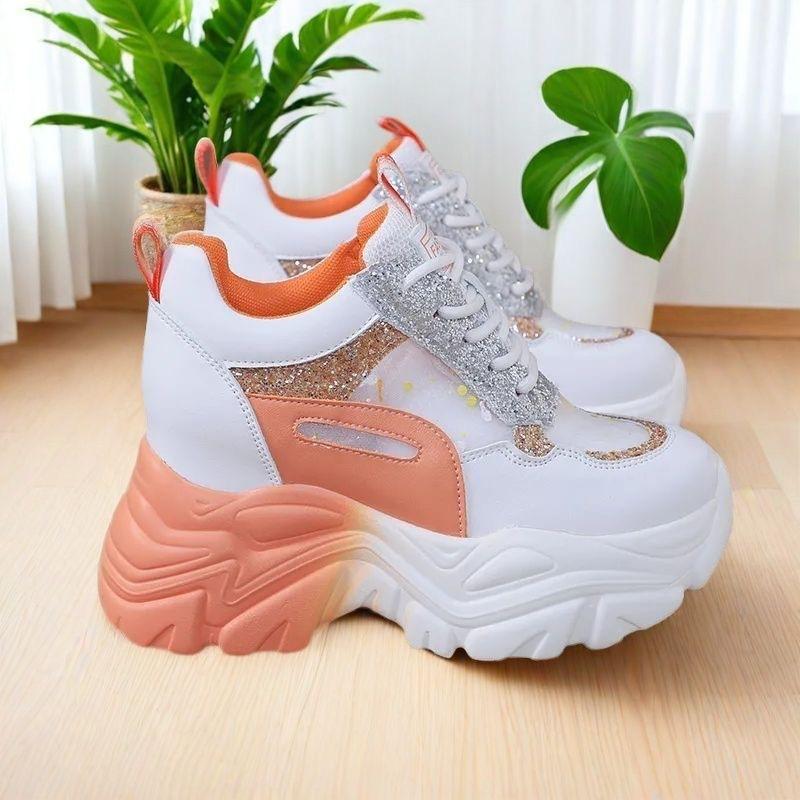 

Inner heightening little white shoes women s spring 2025 summer mesh casual sports shoes breathable dad shoes Internet celebrity versatile 40 оранжевый