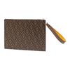 Fendi Monogram Logo Flat Leather Clutch Large Men clutch Brown 7N0126-AJJ8-F1HRH