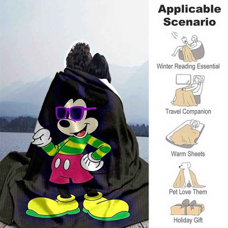 1pc, Cool Mickey Mouse Design Blanket - Seasonal Universal, Home Decoration, Throw Blanket, Soft Flannel Throw Blanket, Living Room, Travel,