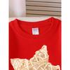 Star Shaped Decorative Ornament Unisex Crew Neck Fashion Sweatshirt, Autumn and Winter Western Style Top, Children's Long Sleeved T-shirt
