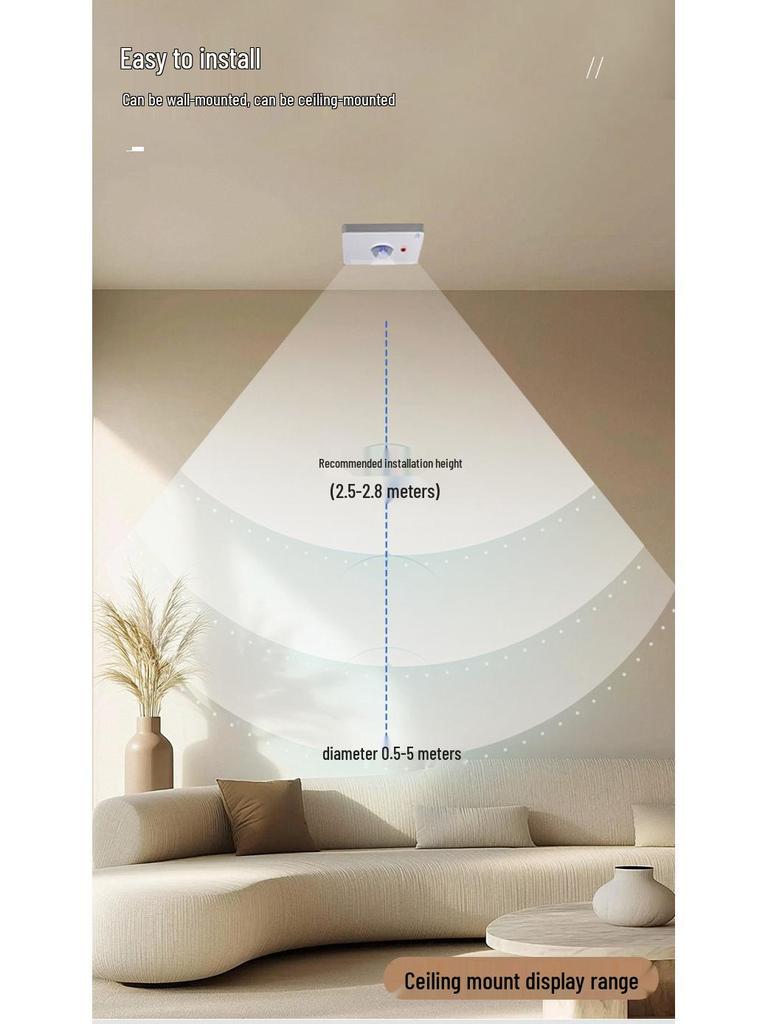 Type 86 Infrared Sound & Light Control with Human Body Sensor 220V Corridor Delay Switch