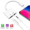 Cable For iPhone X Xs MAX 8 7 Plus Adapter IOS 11 12 Aux Audio Dongle Two Charging Ports Charge Listen To Music Charging Adapter