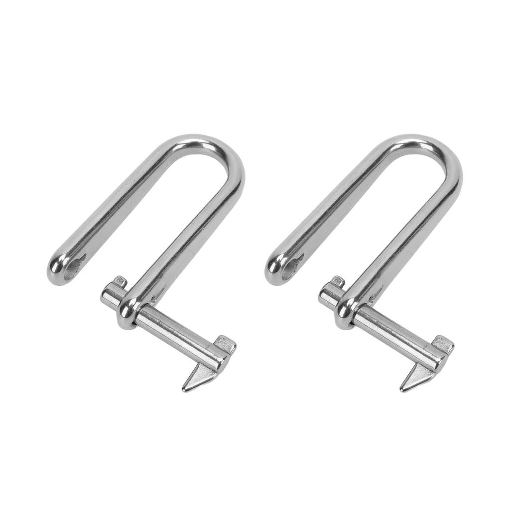 2pcs Long D Shackle Heavy Duty 8mm Marine Grade 316 Stainless Steel D Ring Shackles for Boats RVs Trailer
