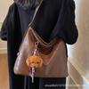 Vintage Bag Women's 2025 New High-End Maillard Shoulder Bag Large Capacity Tote Bag Commuter Crossbody Bag
