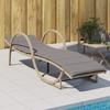 VidaXL Sun Lounger with Cushion Beige 60x199x42 Cm Braided Resin, Sunbed, Reclining Lounge Chair, Daybed 368261