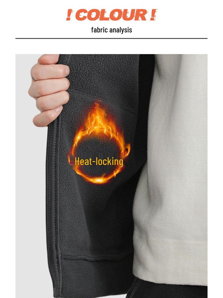 Męska jesienno-zimowa kurtka z kapturem z dwustronnego polaru