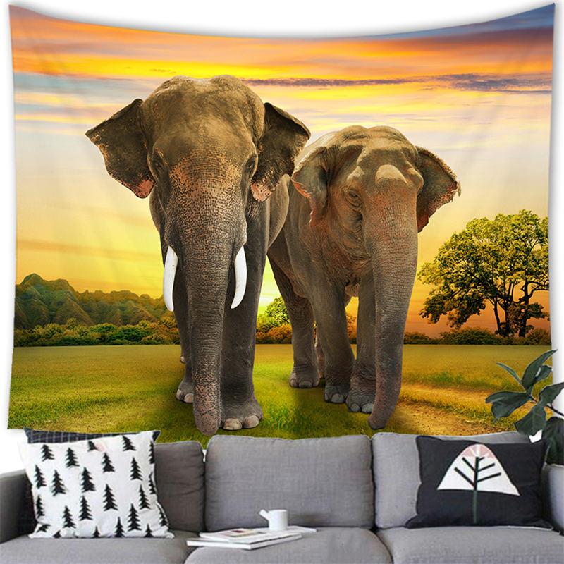 Elephant Tapestry Wall Hanging Wild Animal Creative Elephant Decorative Tapestry Wall Hanging Elephant Home Dormitory Decoration