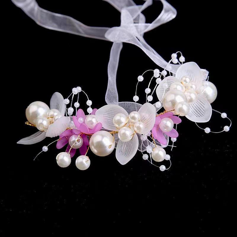 Европейская и американская золотая листва, цветок, жемчуг, свадебная повязка на голову, аксессуар для прически