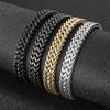 European and American Simple Personalized Street Shooting Double -row Dragon Bone Titanium Steel Men's Bracelet