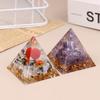 Energy Pyramid Orgonite Reiki Natural Amethyst Peridot Reiki Chakra Meditation Tool Room Decor Crystal Gifts