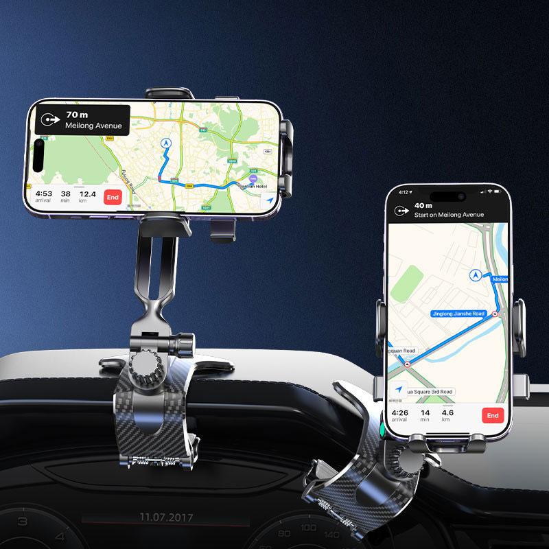 Car Dashboard Phone Holder Gravity Crocodile Clip Automatic Locking Mirror Phone Stand Universal Gps Navigation Mount