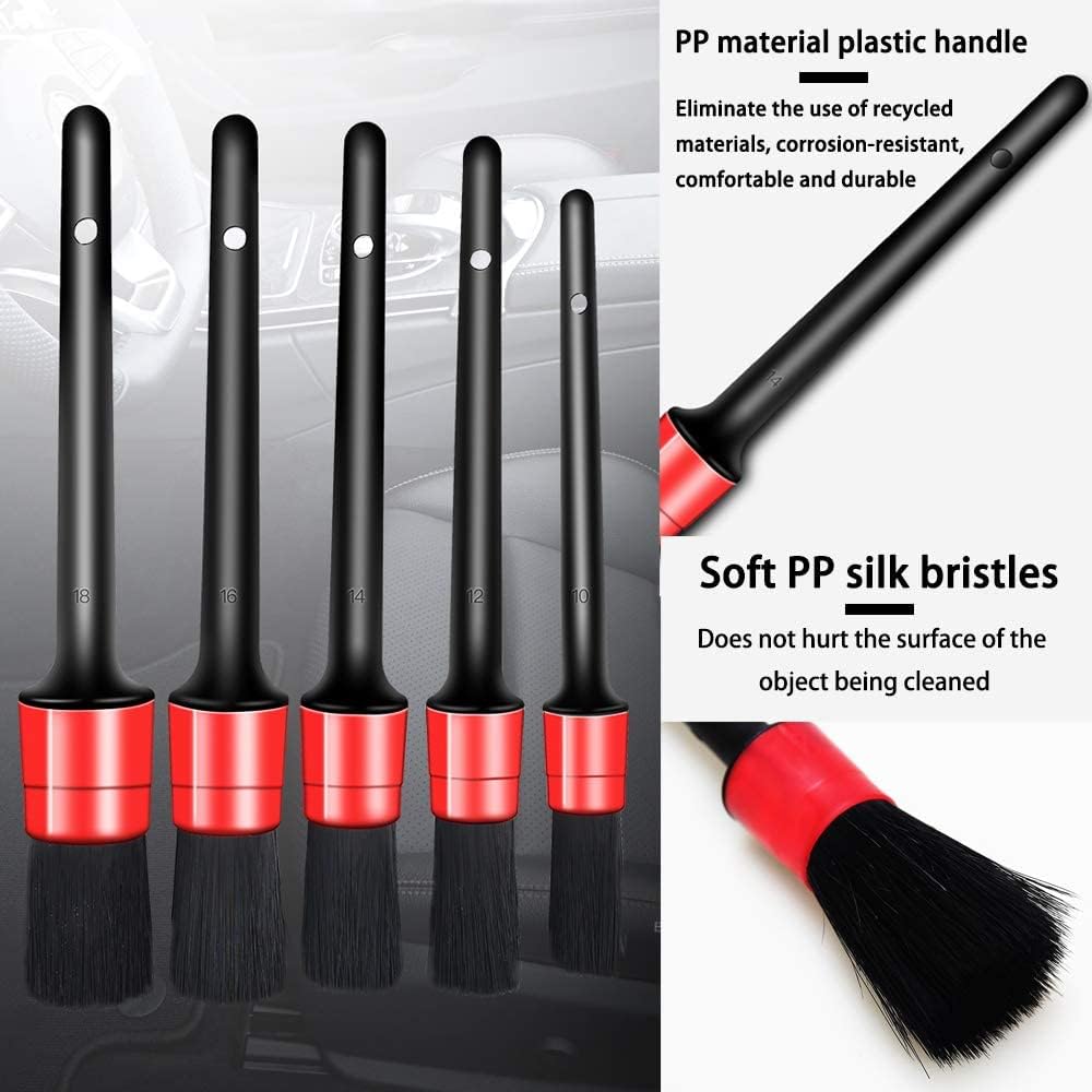 10PCS DUALSHINE Car Auto Detailing Brush Set, Auto Detailing Brushes Cleaner Car Detailing Brushes Exterior, Car Interior Brush For Detailing Cars